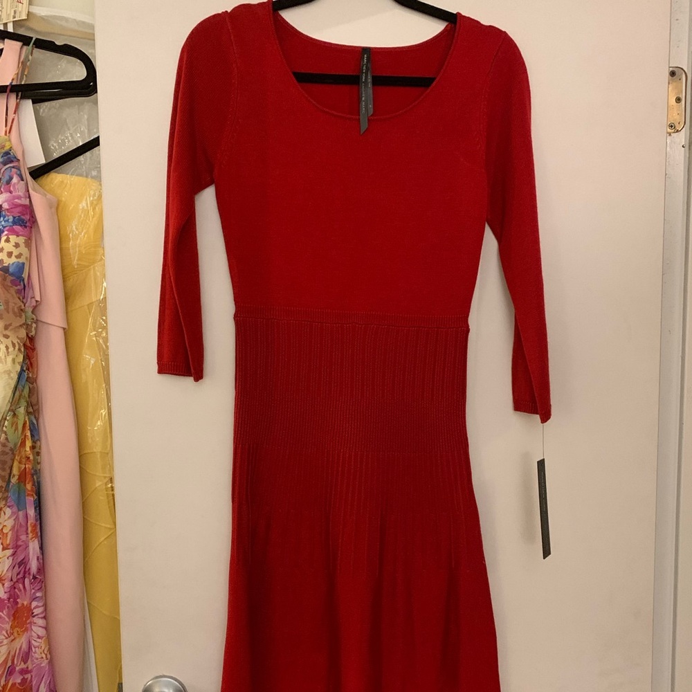 Andrew Marc red midi dress